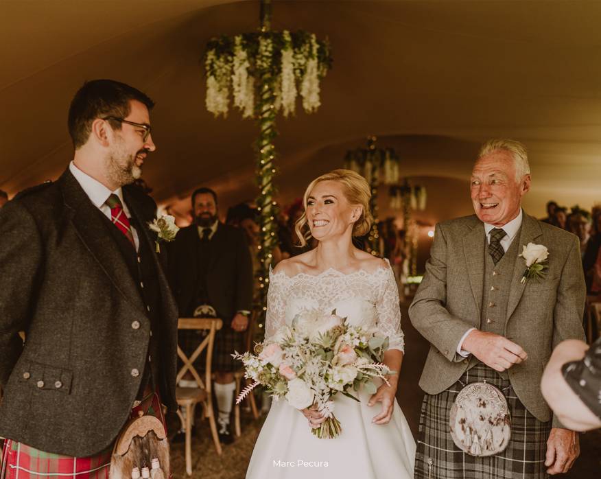 Kinmount House Garden Canopy Aisle Groom Father